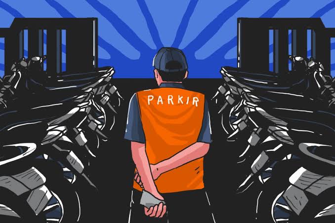 Ilustrasi Tukang Parkir (Foto : Mojok.co)