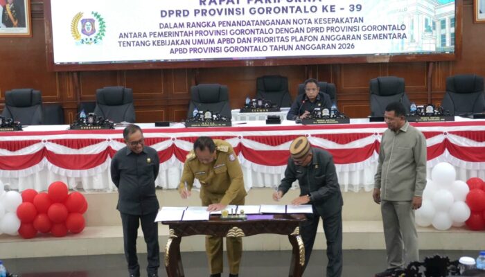 DPRD dan Pemprov Gorontalo Teken Nota Kesepakatan KUA-PPAS APBD 2026